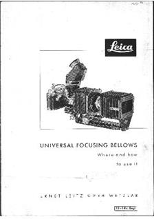 Leica Close-up manual. Camera Instructions.